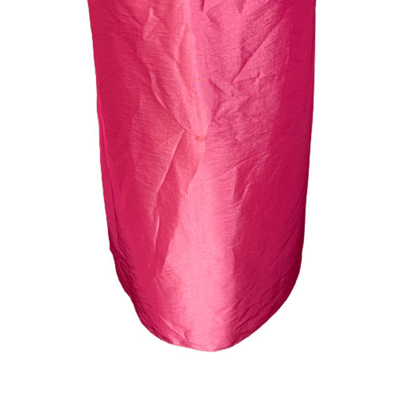 DESSY COLLECTION Hot Pink Ruched‎ Satin Midi Dress - Picture 6 of 13